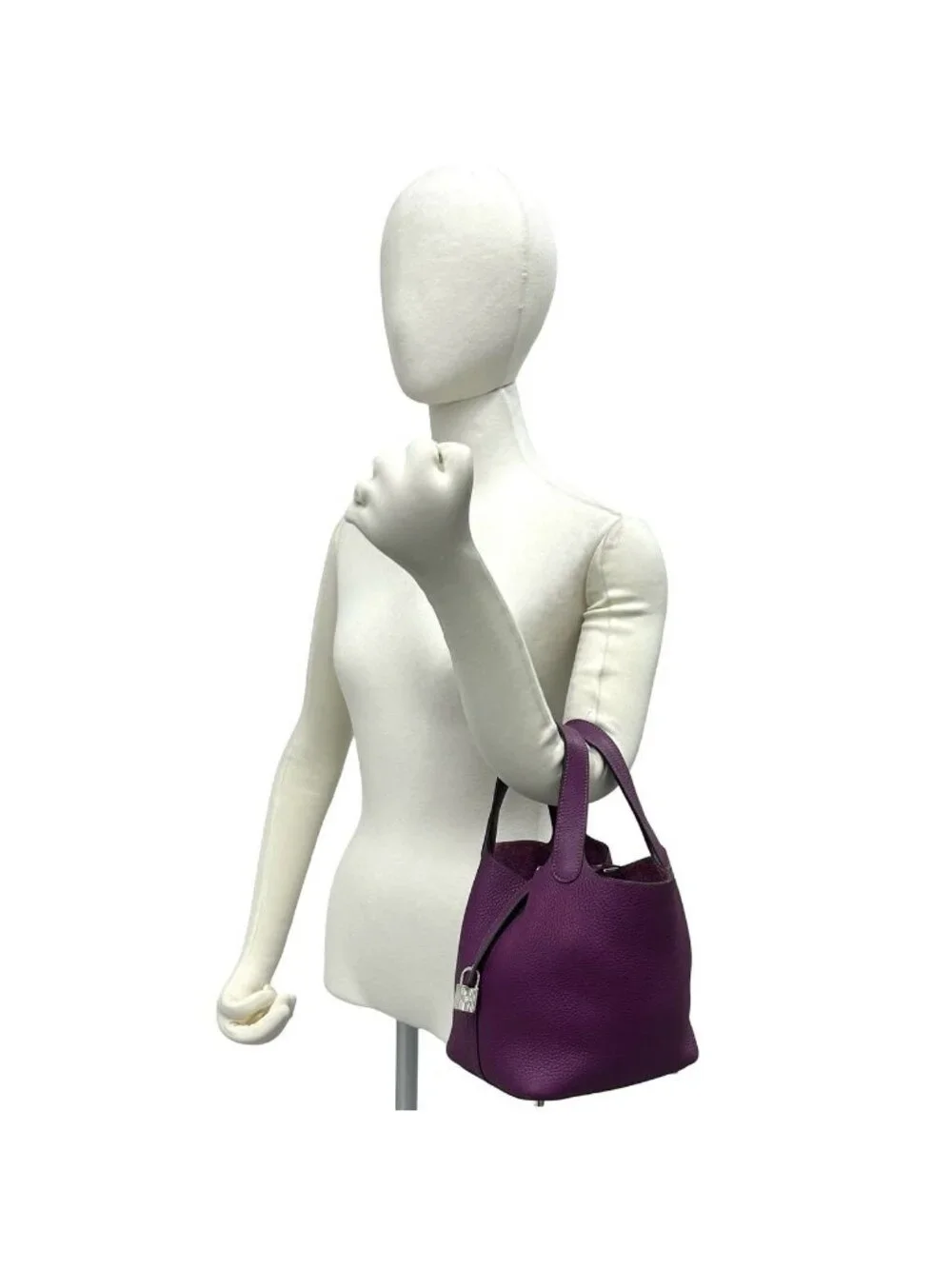 Hermes Picotin Lock PM Taurillon Clemence Handbag Mini Tote Anemone Purple